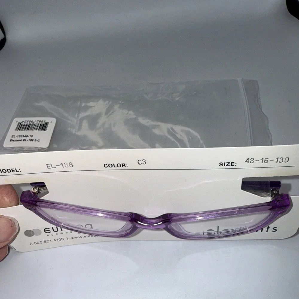 ELEMENTS EL-186 C3 VIOLET EYEGLASS FRAMES 48-16-130 New